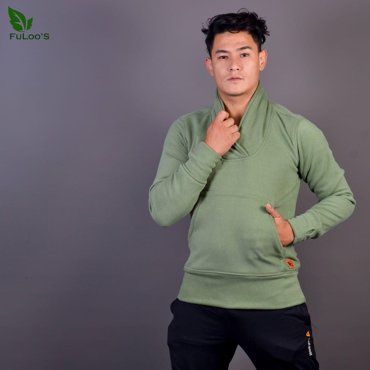 Fuloo's Pullover with Premium Fabric for Men-Olive-XXL
