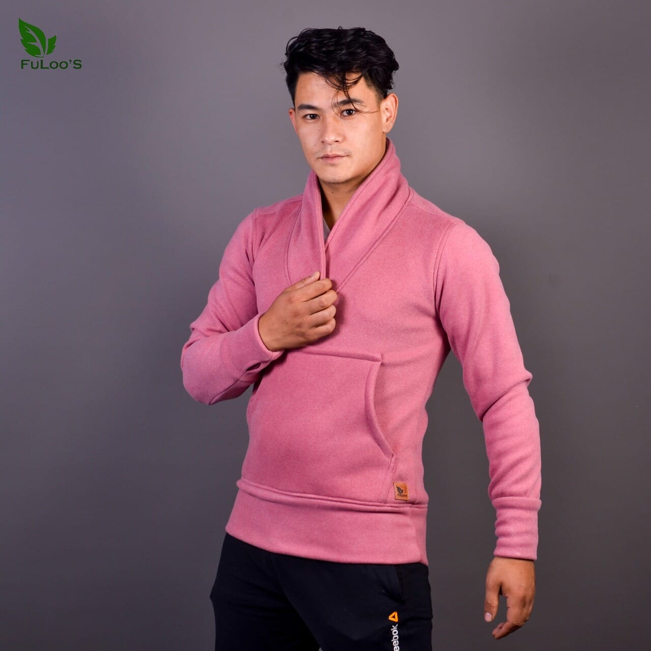 Fuloo's Pullover with Premium Fabric for Men-Pink-L