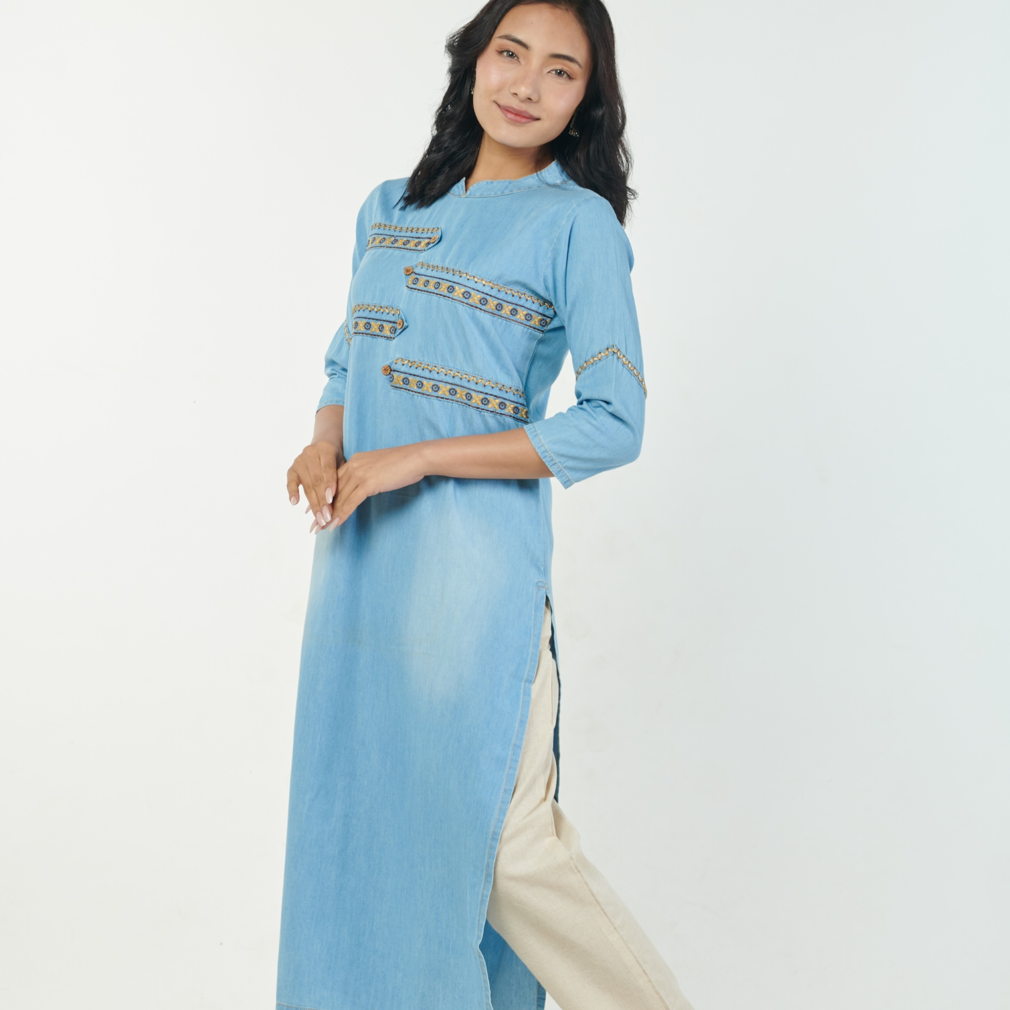 FuLoo's Pure Ziba Cotton Designer Kurti in 2 set for Women # 02
