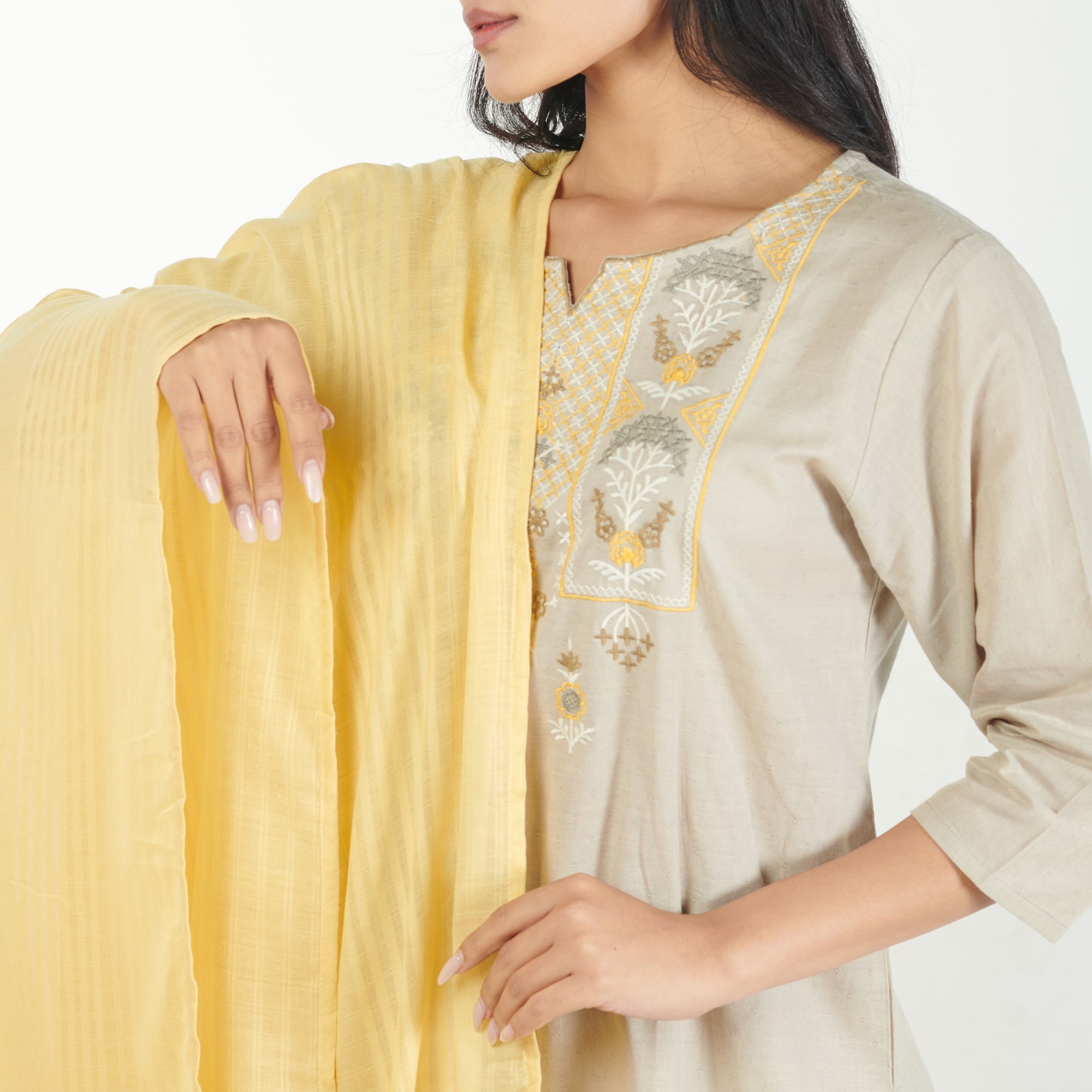 FuLoo's Pure Ziba Cotton Designer Kurti in 2 set for Women # 04