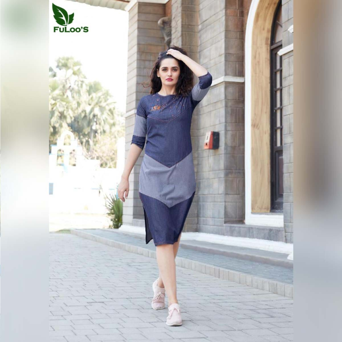 FuLoo's Slieecker Denim Western Kurti # 1021