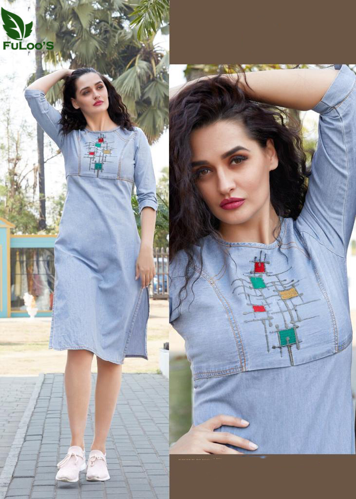 FuLoo's Slieecker Denim Western Kurti # 1024