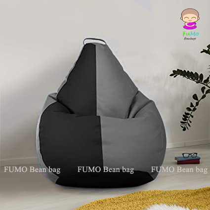 FUMO Classic Dual Color Bean bag - XXXL (Grey&Black)