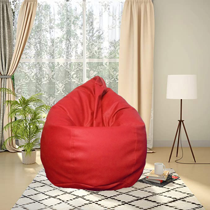 Fumo Classic Faux Leather Bean bag XXXL - Red (with beans)