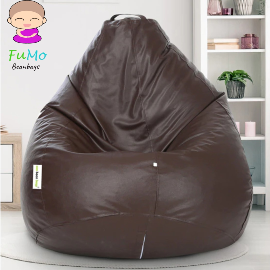 Fumo Premium Faux Leather Bean bag XXXL - Brown (with beans)