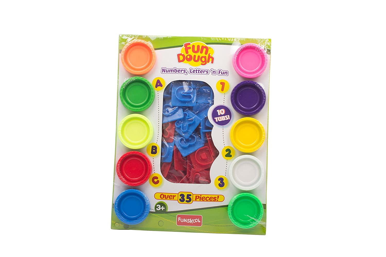  Funskool Fun Dough Numbers, Letters n Fun, Cutting, Shaping and Learning, 3years +, Multicolor