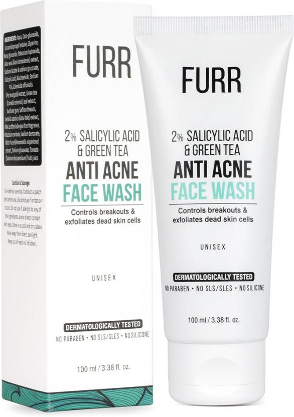 Furr 2% Salicylic Acid & Green Tea Anti Acne Face Wash - 100ml