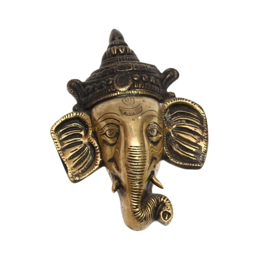 Seven Chakra Handicraft - Golden Ganesh Craved Wall Décor