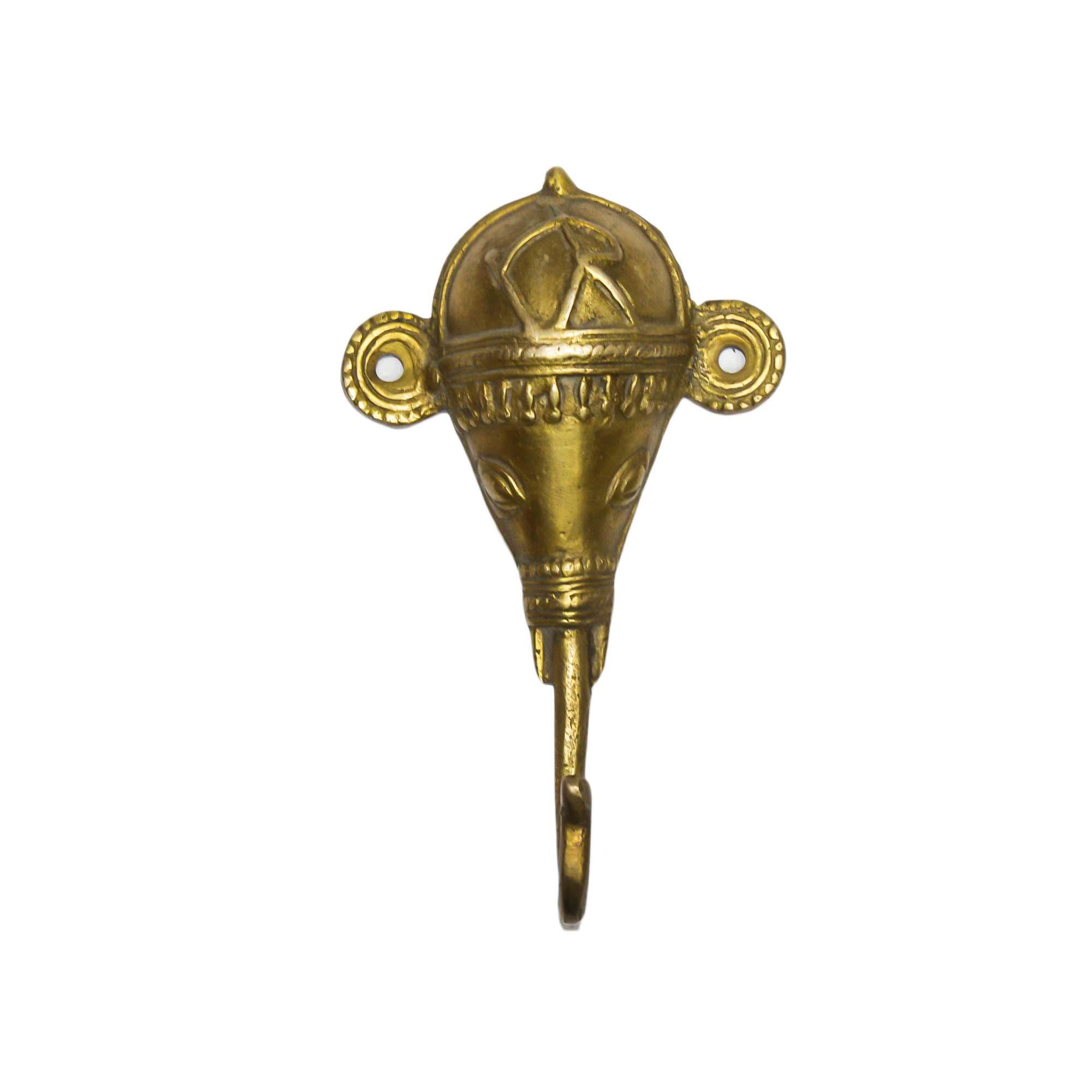Seven Chakra Handicraft - Golden Ganesh Design Wall Peg