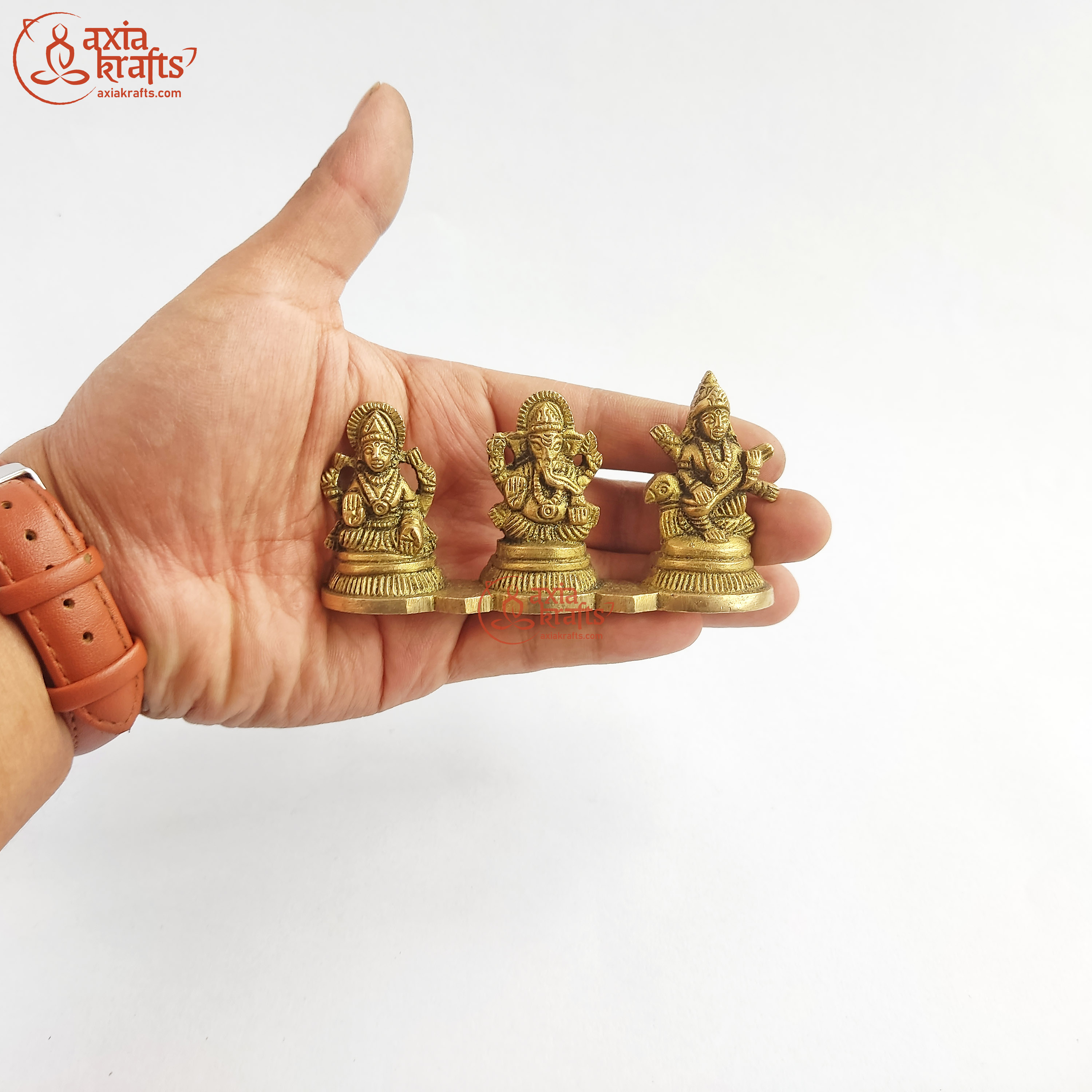 Axia Krafts Ganesh Laxmi Saraswati 5 Cms | Statue | Pooja item