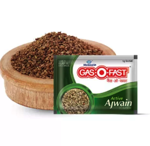 Mankind Gas-O-Fast Active Ajwain - 5gm Sachets (Pack of 60)