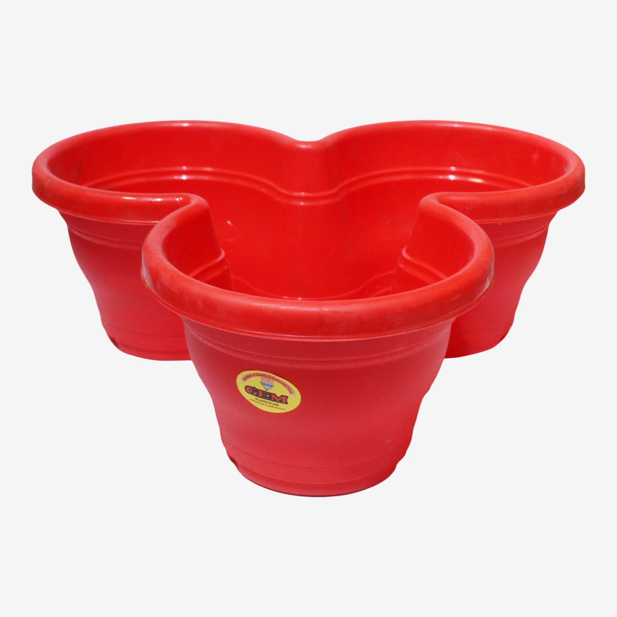 Gem Red 3 in 1 Plasticware Gamala/ Flower Pots (8012) | Bucket Planter Pots For Indoor/Outdoor Plants