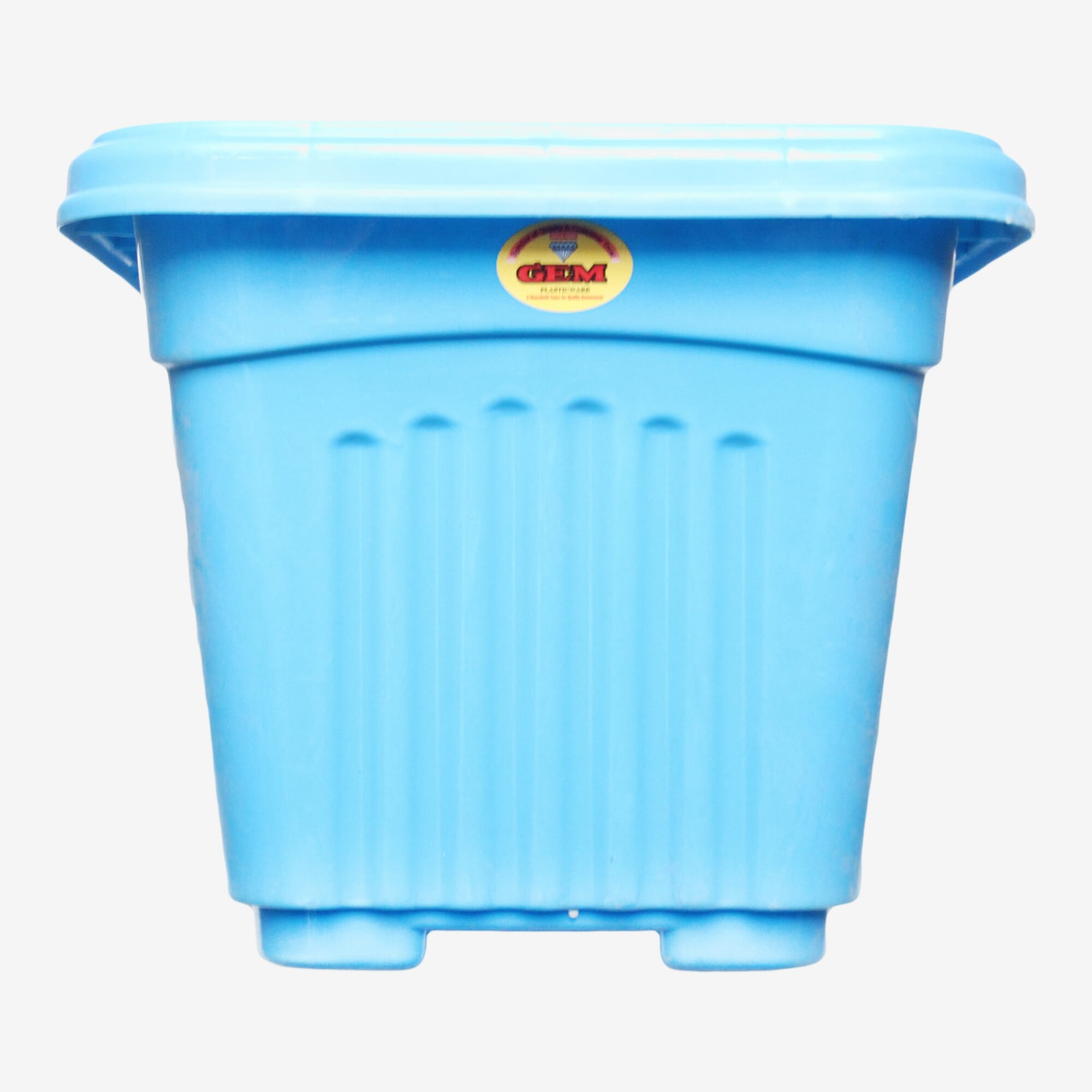 Gem Blue Square Shaped Plasticware Flower Pot /Gamala 12" (5009) | Bucket Planter Pots For Indoor/Outdoor Plants