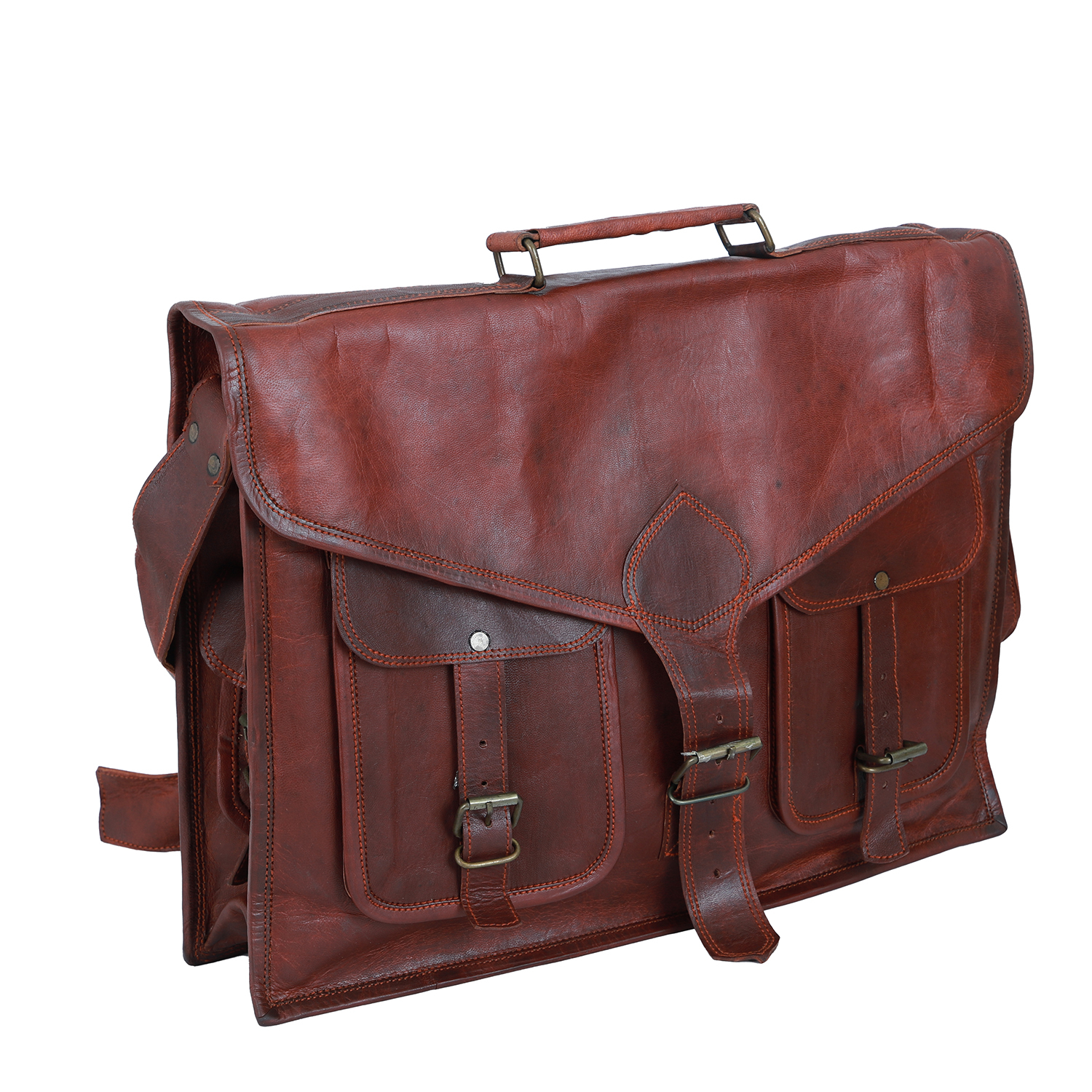 Genuine Leather Vintage Laptop Bag 16 Messenger Handmade Briefcase