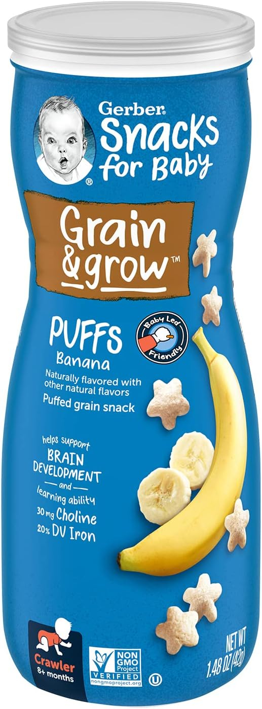 Gerber, Puffs Cereal Snack, 8+ Months, Banana, 1.48 oz (42 g)