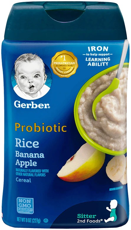 Gerber Probiotic Rice Banana Apple Baby Cereal