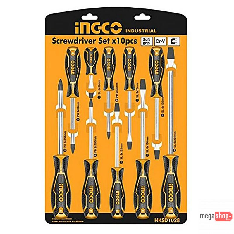 INGCO 10 Pcs Screwdriver Set - HKSD1028