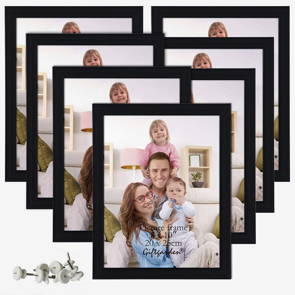 Picture Frame Multi Photo Frames Set Wall or Tabletop Display, Black, 7 Pack