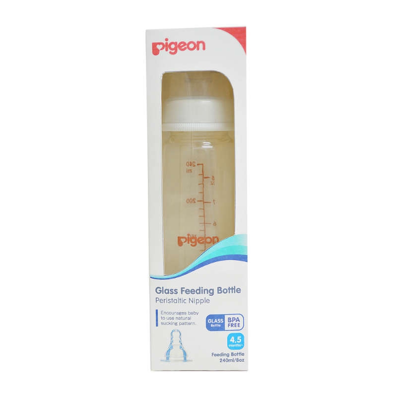Pigeon Peristaltic Nipple SN Glass -240ml -M-TG