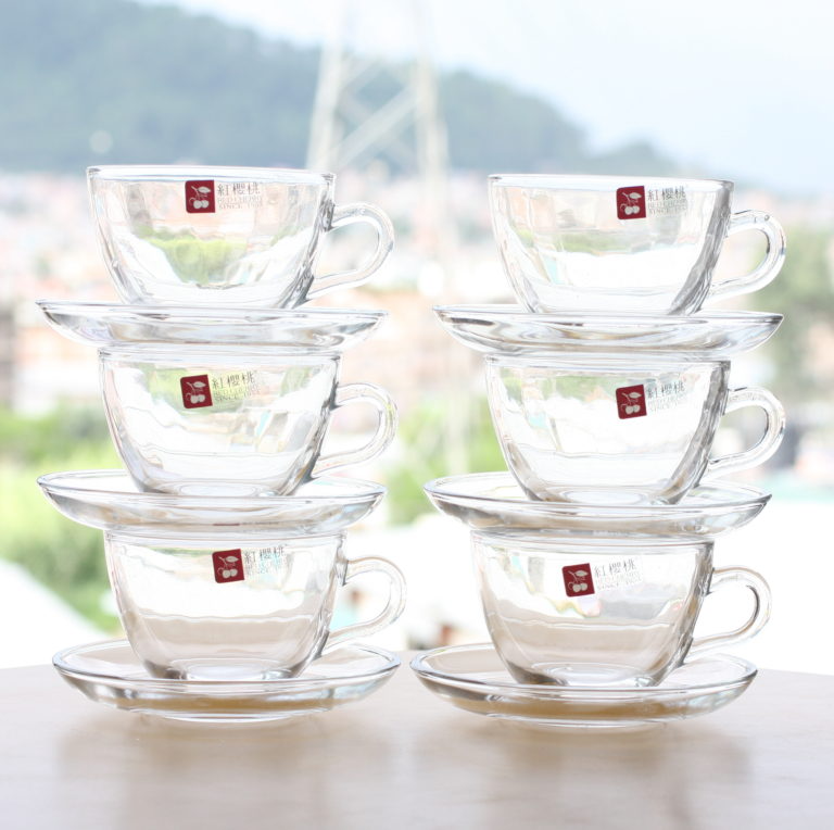 Laughing Buddha - Glass Cup/Plate DB-164 (Set of 6)