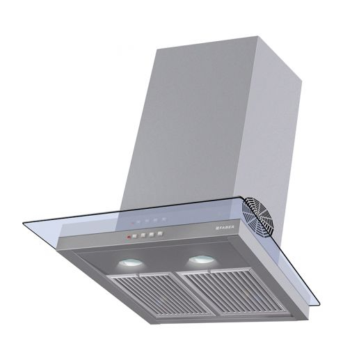 Faber HOOD GLASSY 3D T2S2 MAX LTW 60 Kitchen Chimney (Silver)