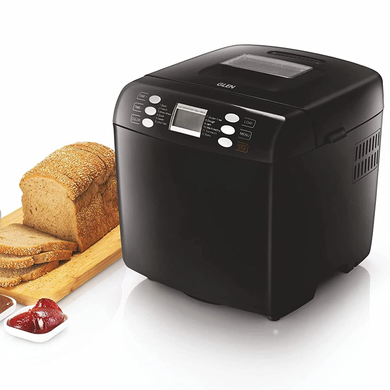 Glen Sa 3039 - Bread Maker & Atta Kneader, 615 W Fully Automatic, Electronic Control Panel - Black (3039) 2 Years Warranty
