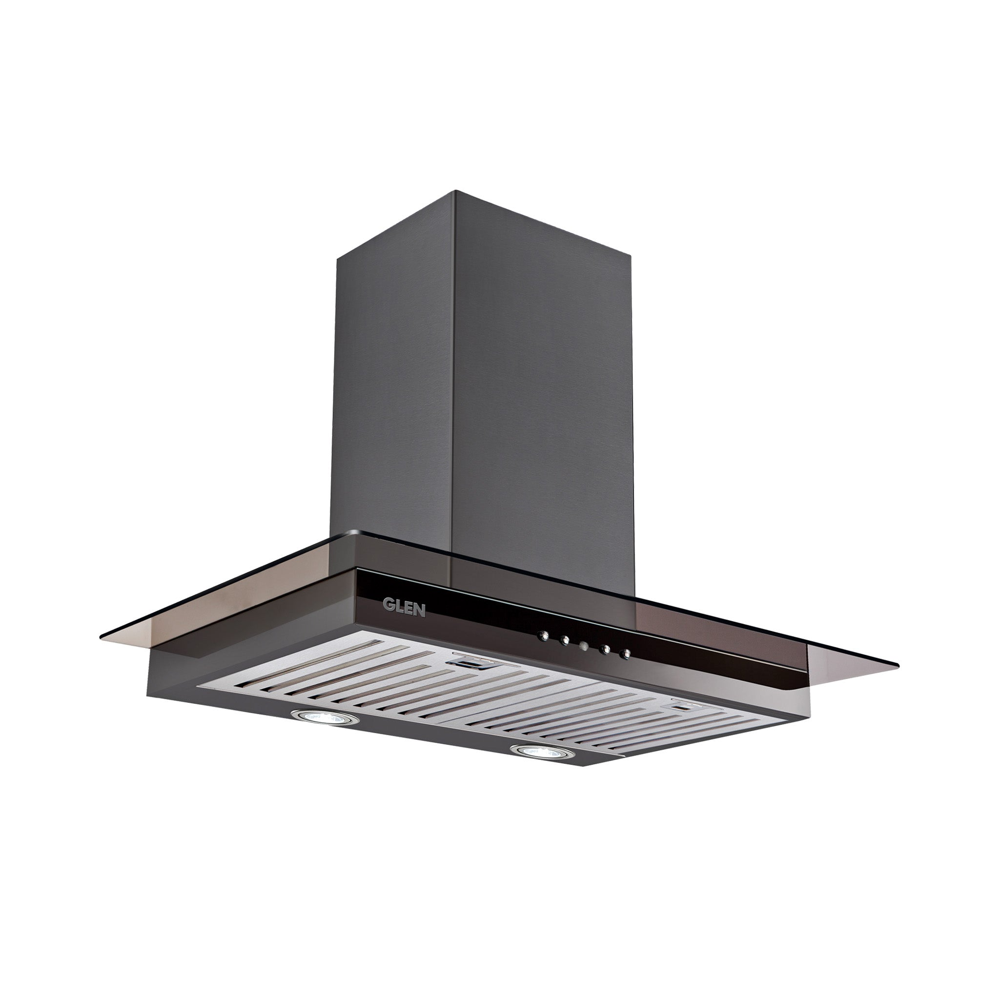 Glen Ch6062Ts 60cm 1000m3/h Chimney - Designer Kitchen Chimney with Push Button Control Baffle Filters Italian Motor 60/90cm 1000 M3/h -Black (6062 Bl)