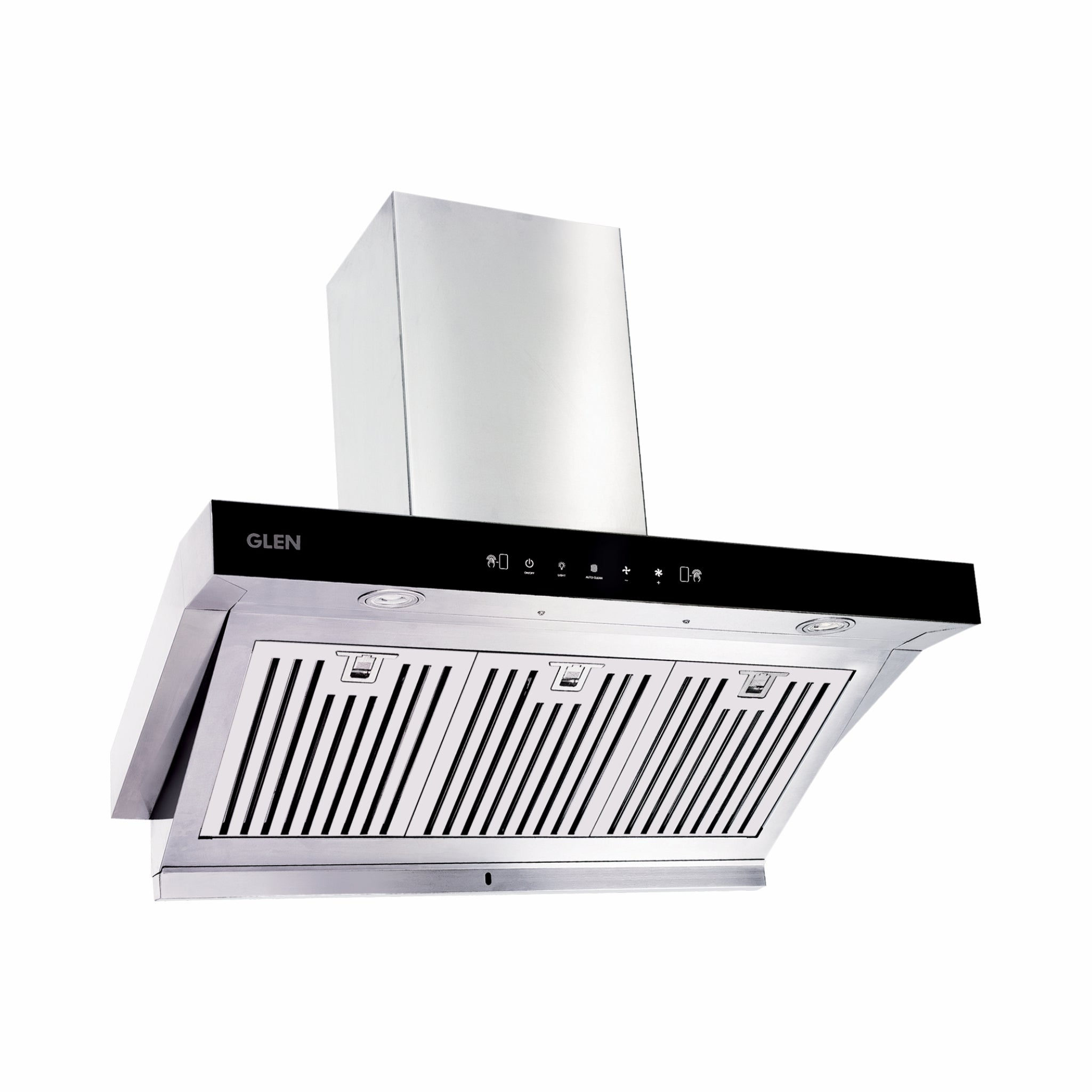 Glen Ch 6078 Ac Ms (60cm) Chimney - Auto Clean Kitchen Chimney, Baffle Filters, Touch Control with Motion Sensor 90cm 1200 m3/h - Silver (6078 MS AC)