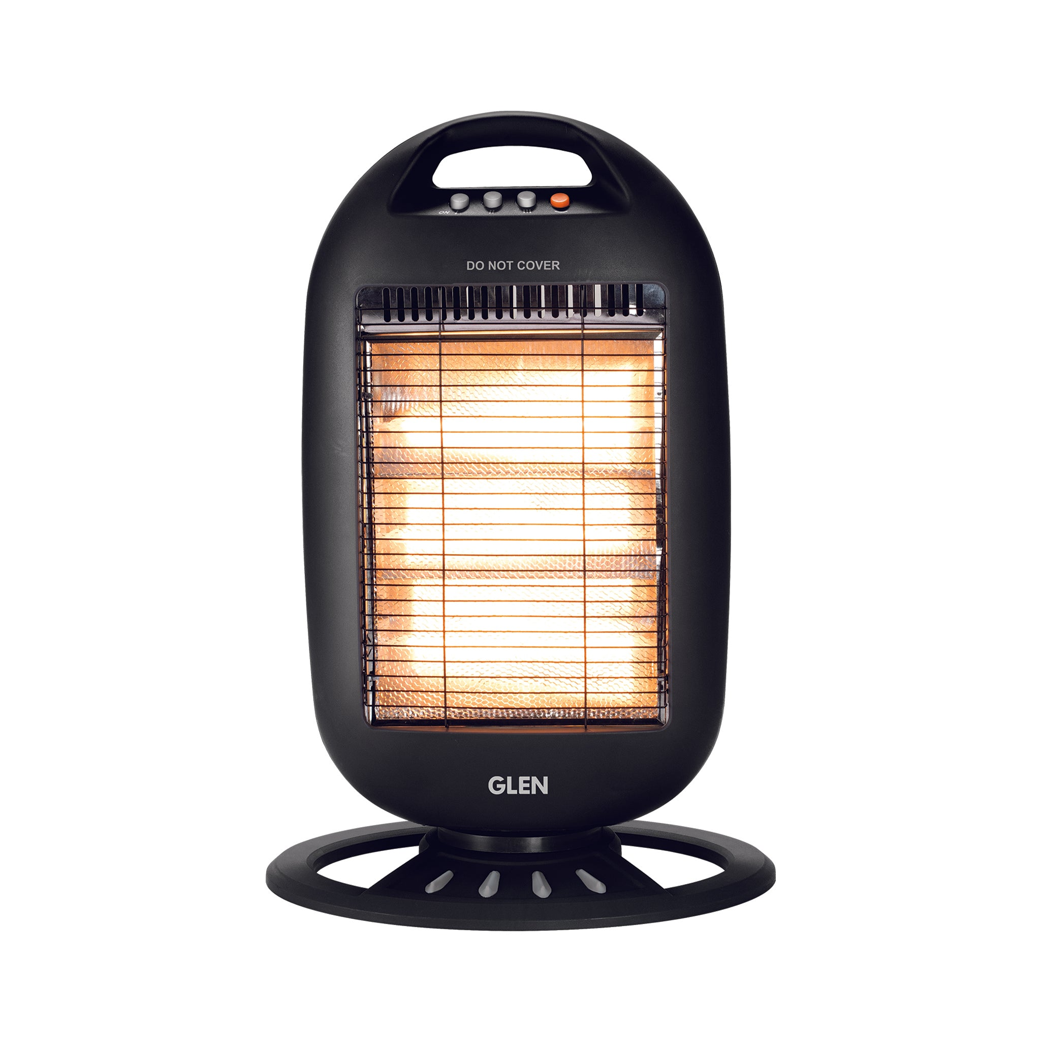 Glen Ha7017Hl Halogen Heater - Electric Halogen Room Heater with 3 Heat Settings Grey/Black- HA7017