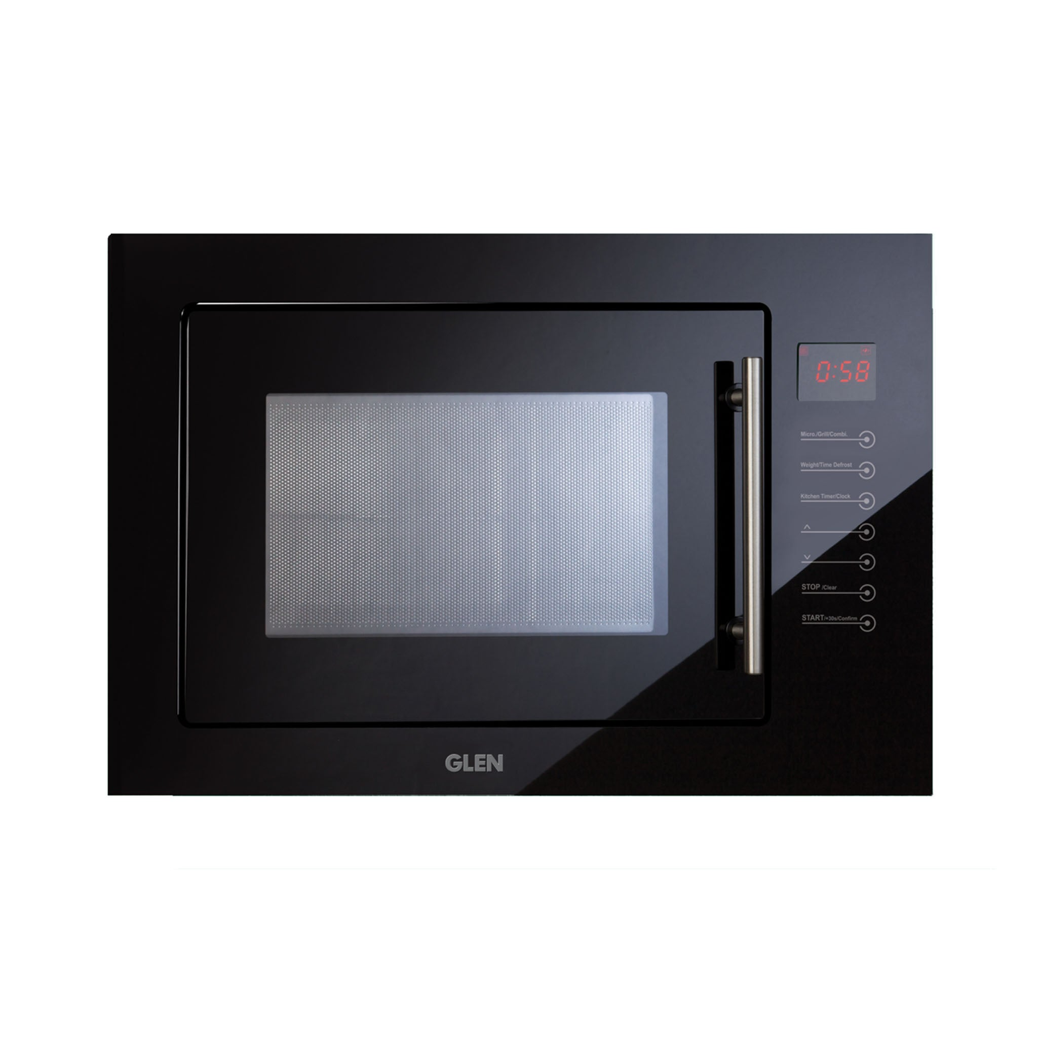 Glen Mo 675 Oven - Built In Microwave with Grill 25Ltr Glass Finish (MO 675)