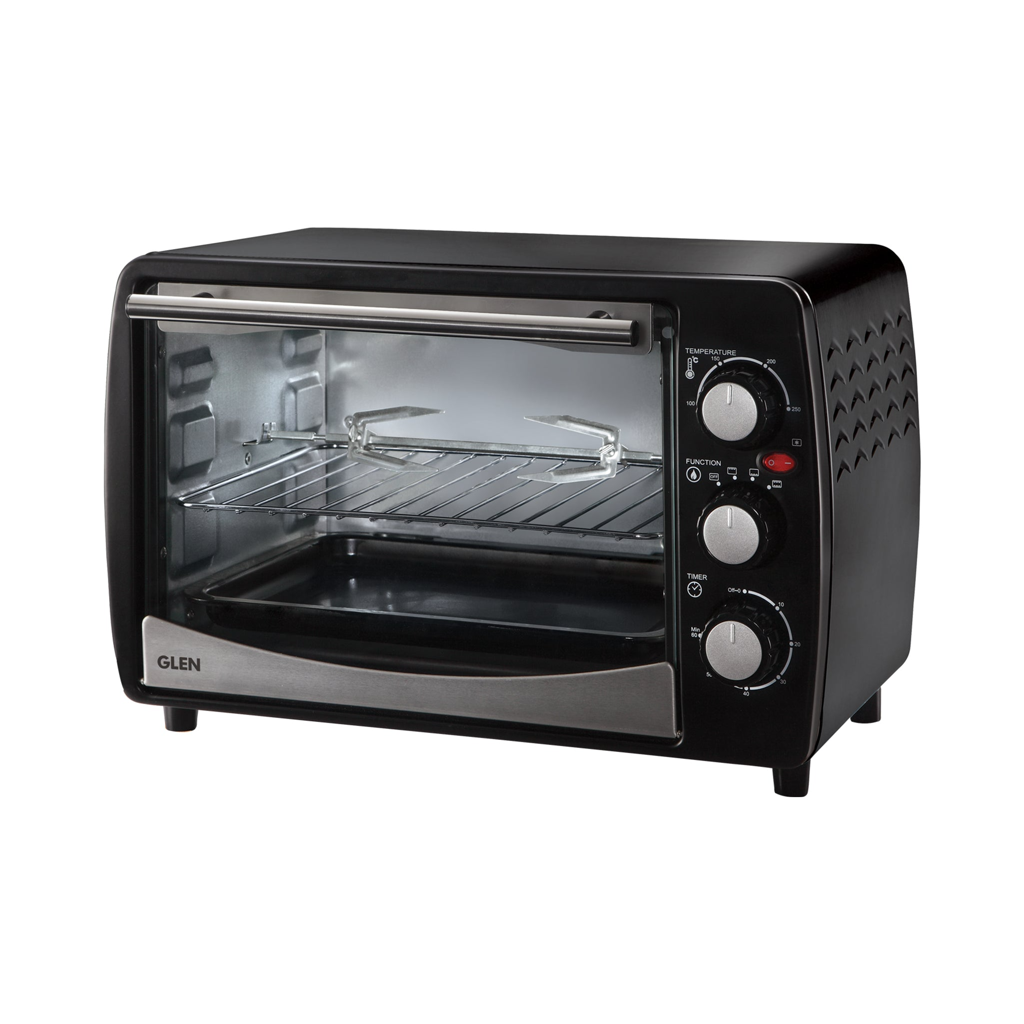 Glen Sa 5020 Oven - Oven Toaster Griller (OTG) - 20 Litres, Motorized Rotisserie, Temperature control 1200W Power - Black (5020R)