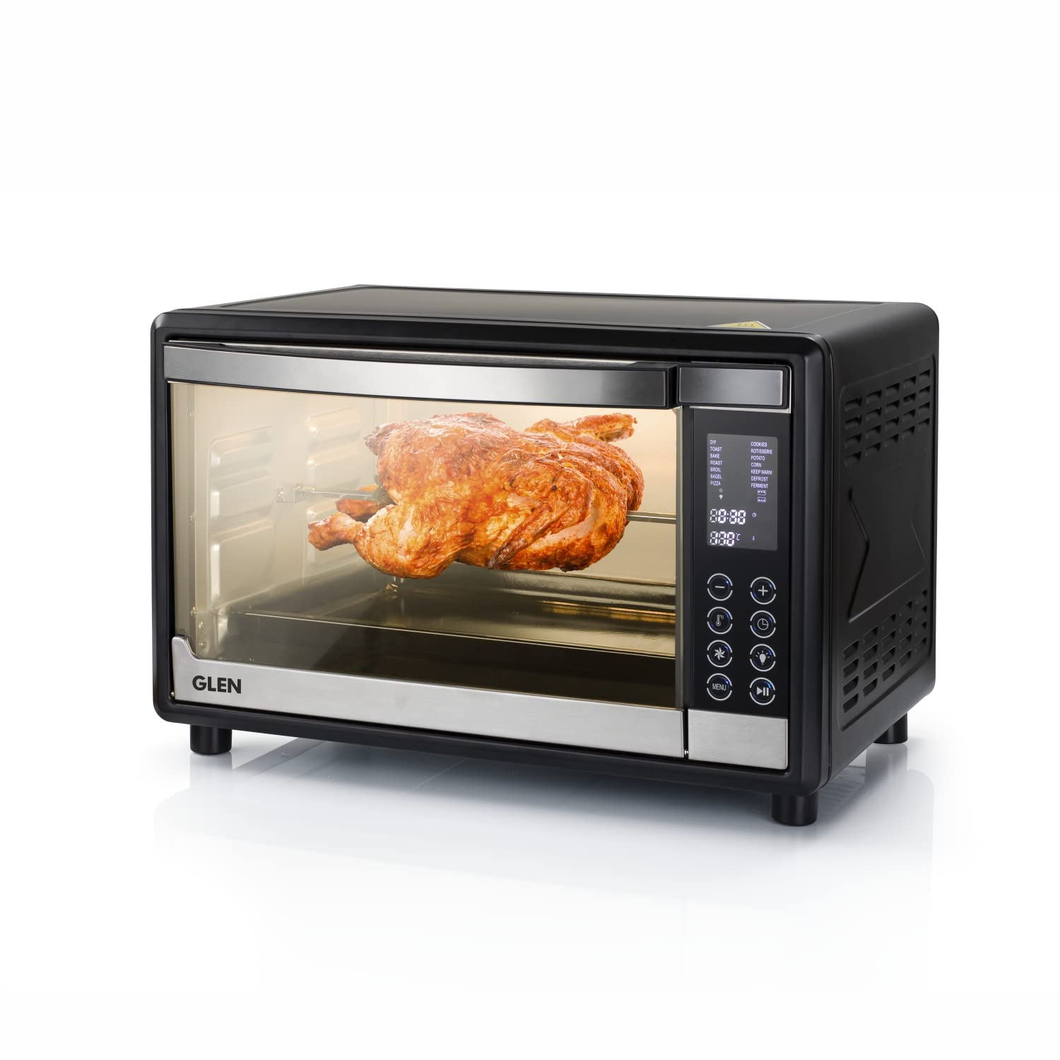 Glen Sa 5035 Digi Oven - Oven Toaster Griller (OTG) -35 Litres, Digital, Full Back Convection, Motorized Rotisserie, 1600W Power - Black (5035DIGI)