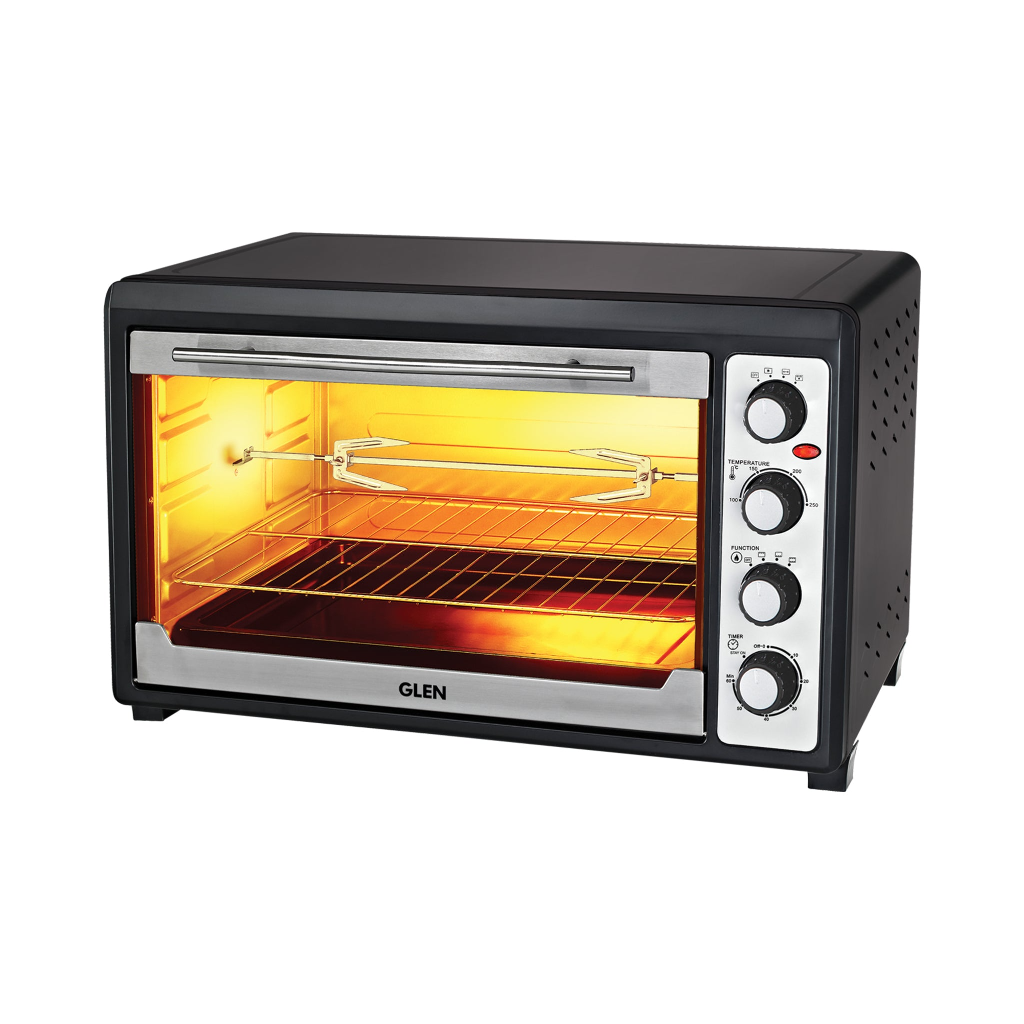 Glen Sa 5060 Oven - Oven Toaster Griller (OTG) -60 Litres, Rotisserie, Convection Fan, Capillary Thermostat, 2500W - Black (5060)