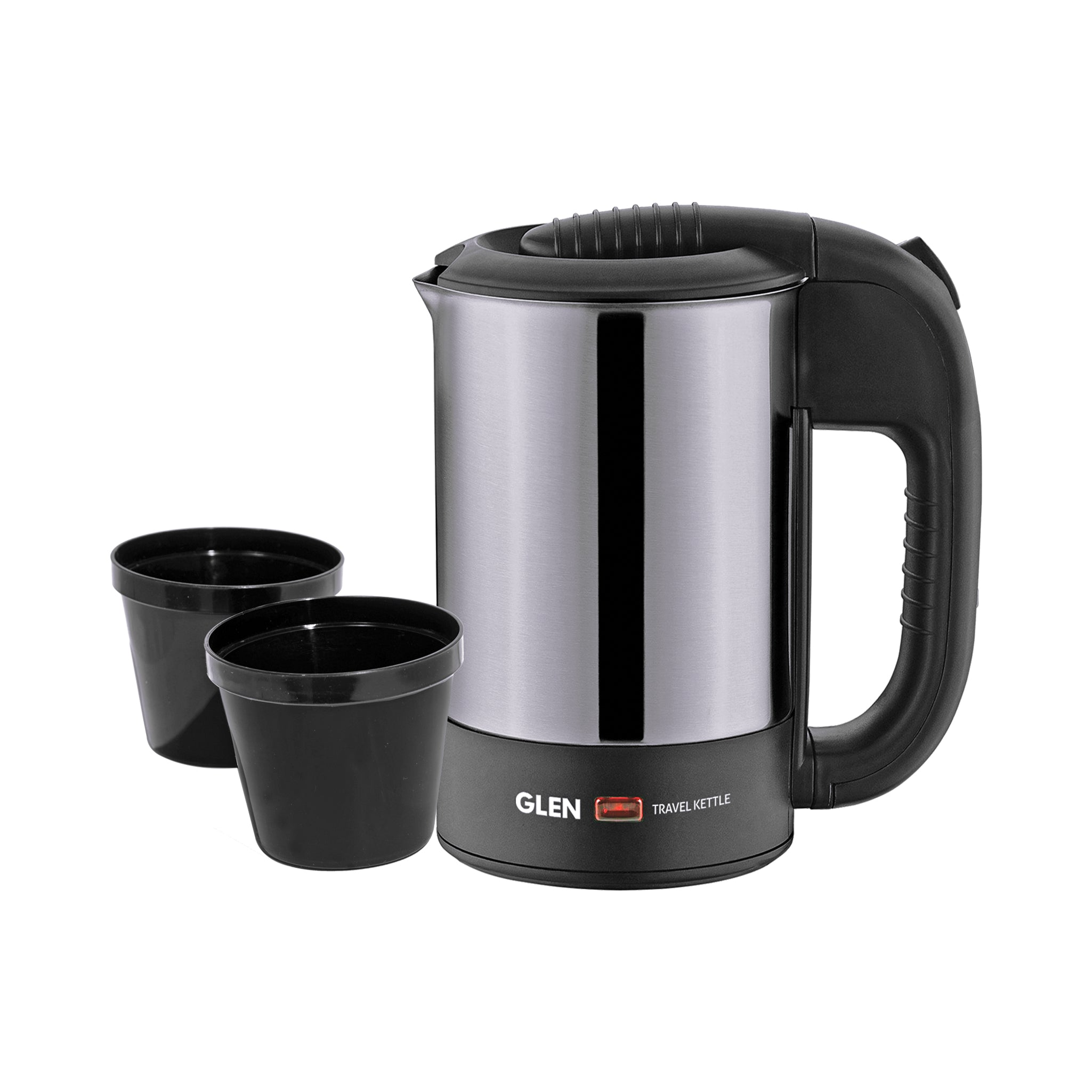 Glen Sa 9015 Dx 1350 Watt Electric Kettle - Plastic Clad Stainless Steel with 360° Rotational Base 1.2 Litre 1350 W - Black (9015 DX)