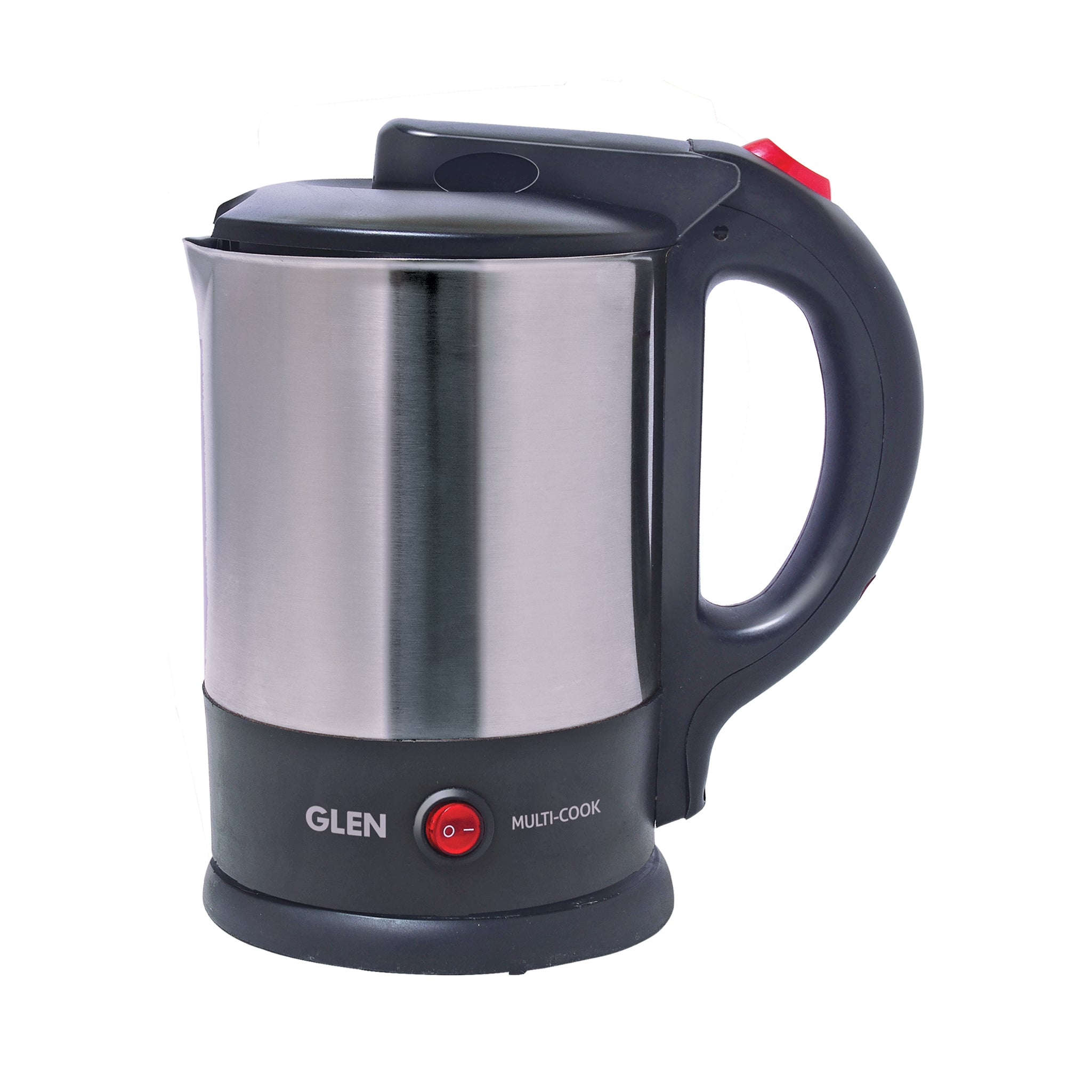 Glen Sa 9014 1500+350 Watt Electric Kettle - 1.5 Litre with 360° Rotational Base 1500W - Silver and Black (9014)