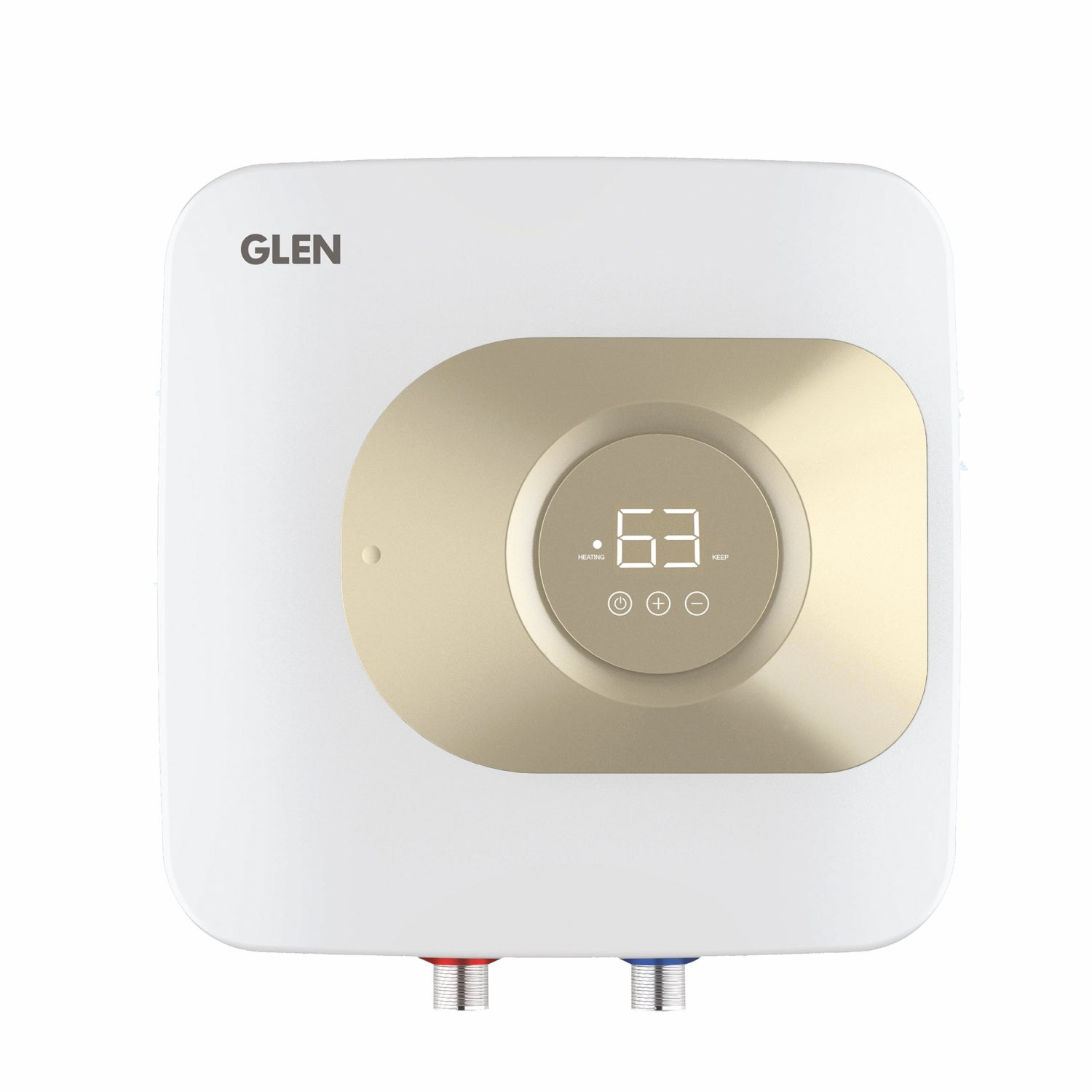 Glen Wh 7055 15L Water Heater Geyser - Water Heater Digital Controls with Remote 15 Litre 2000W 8 Bar Pressure Glasslined Tank (7055) 