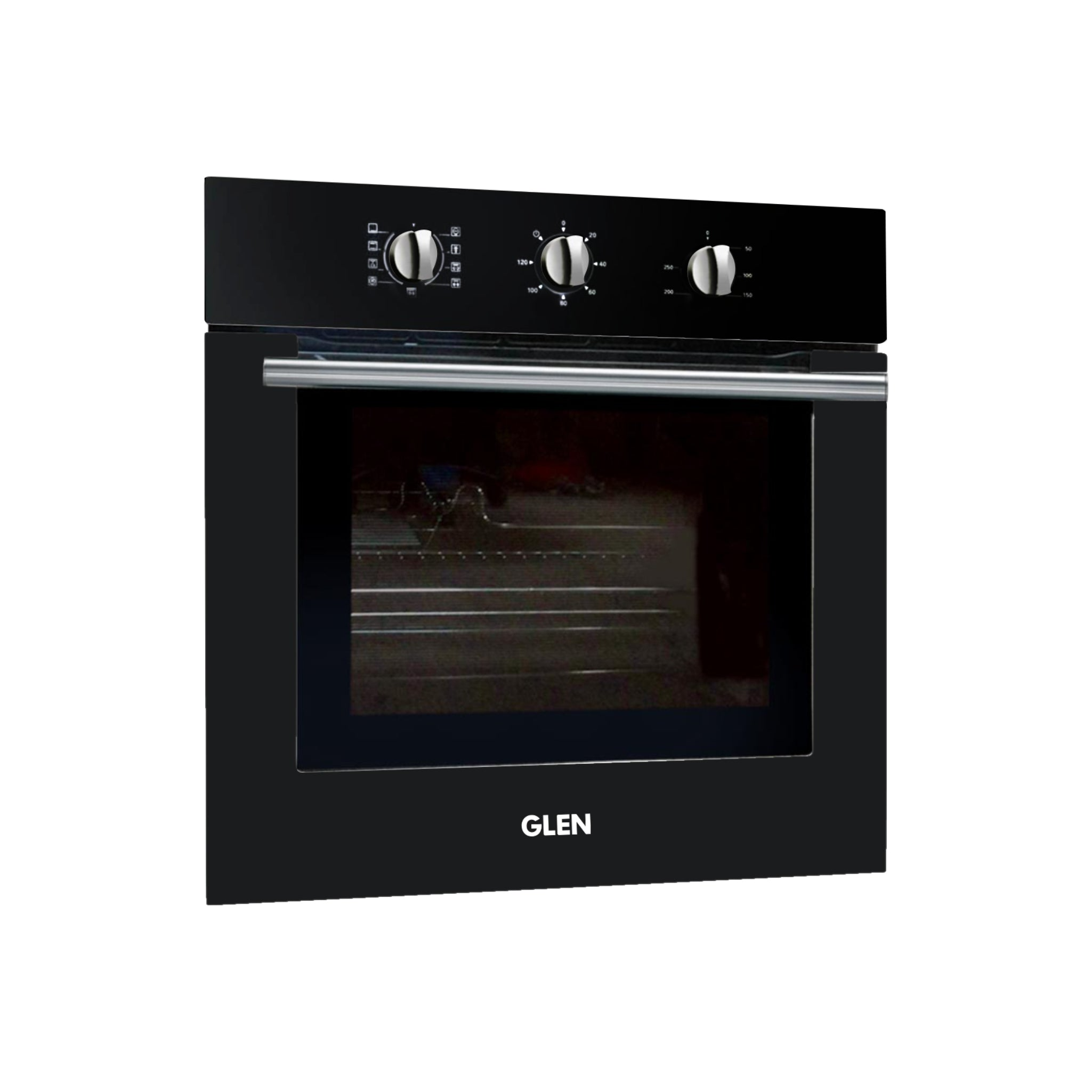 Glen Bo 660 Mr+Turbo Black Oven - Built in Oven Motorised Rotisserie Turbo Fan 78Ltr with Multi-function Black (660 MRT BL)