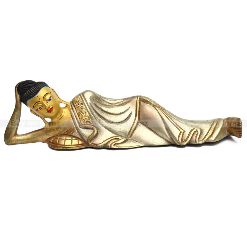 Seven Chakra Handicraft - Gold Plated 11" Sleeping Buddha