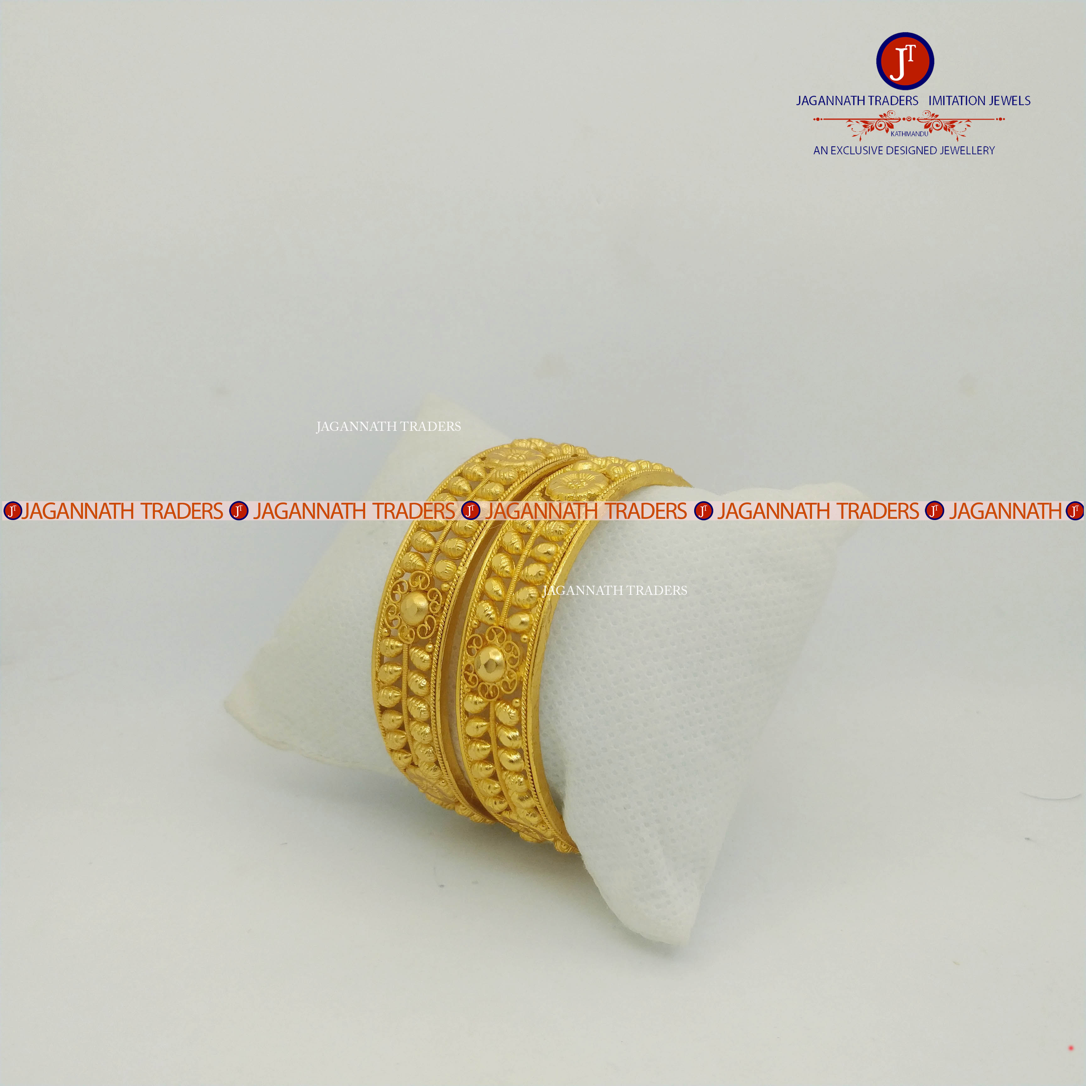 Gold Plated 2 Piece Bangles For Women
