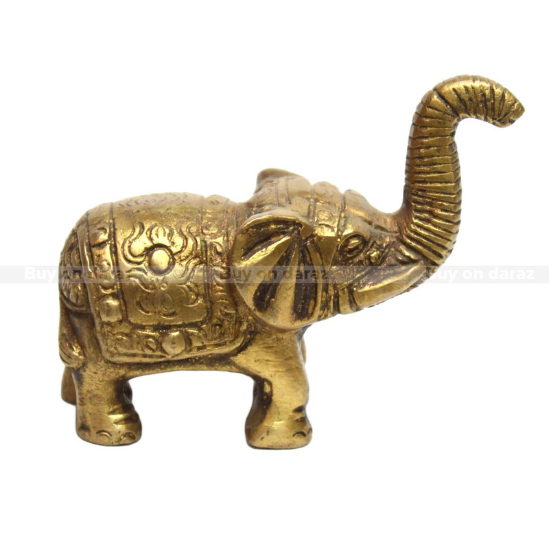 Seven Chakra Handicraft - Golden 3" Elephant Statue