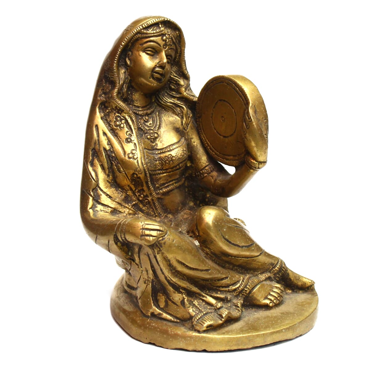 Seven Chakra Handicraft - Golden 6" Radha Statue