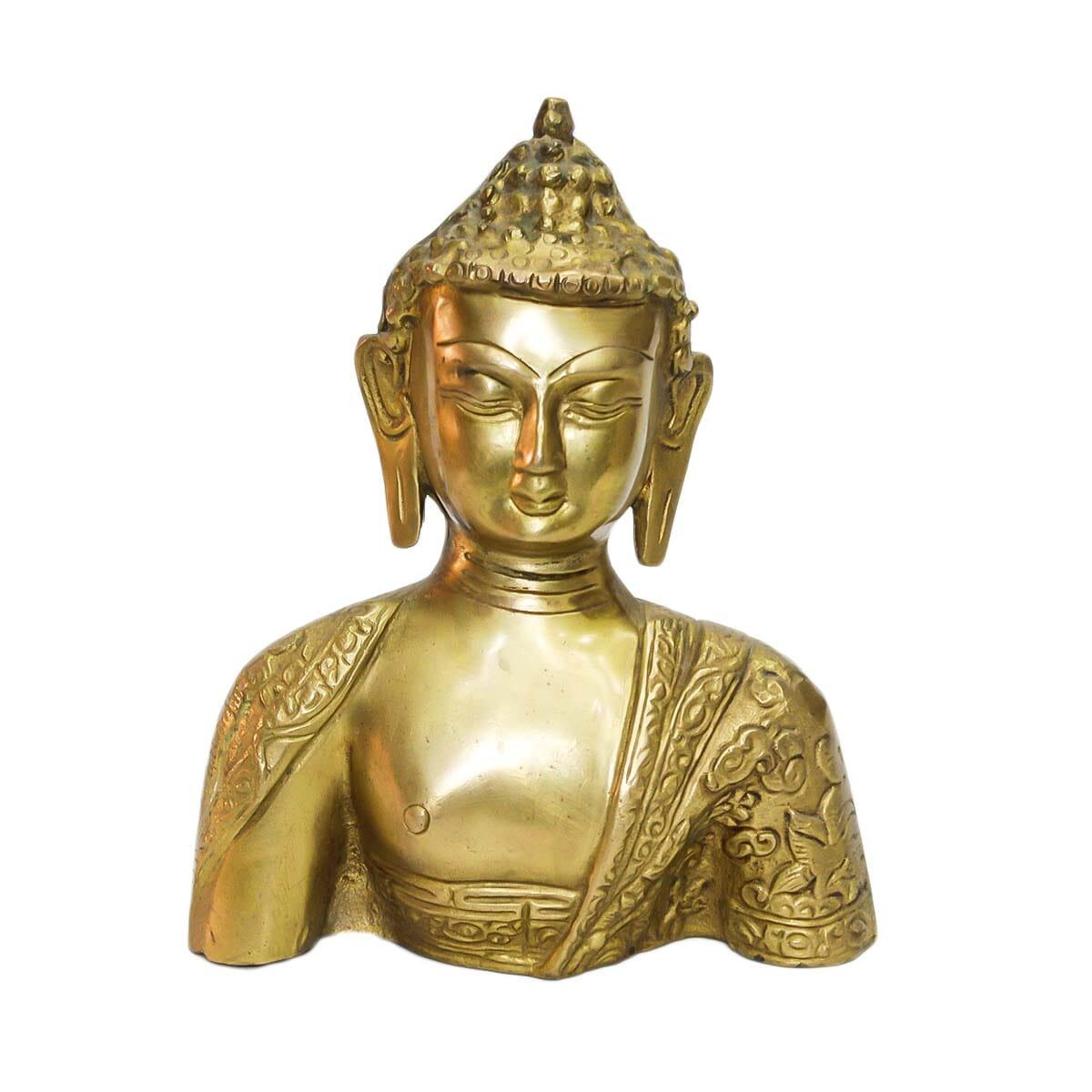 Seven Chakra Handicraft - Golden Brass Buddha Statue