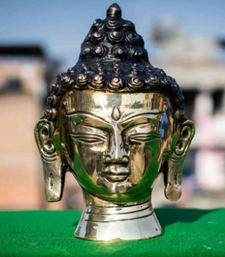 Seven Chakra Handicraft - Brass Buddha Head Statue
