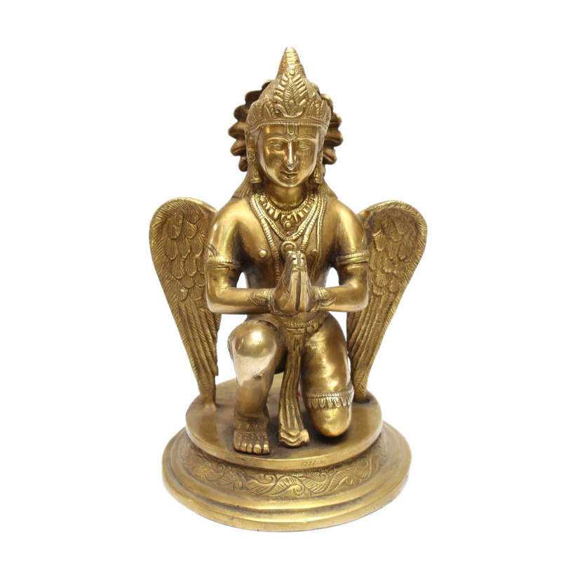 Seven Chakra Handicraft - 8.5" Golden Garud Dev Statue