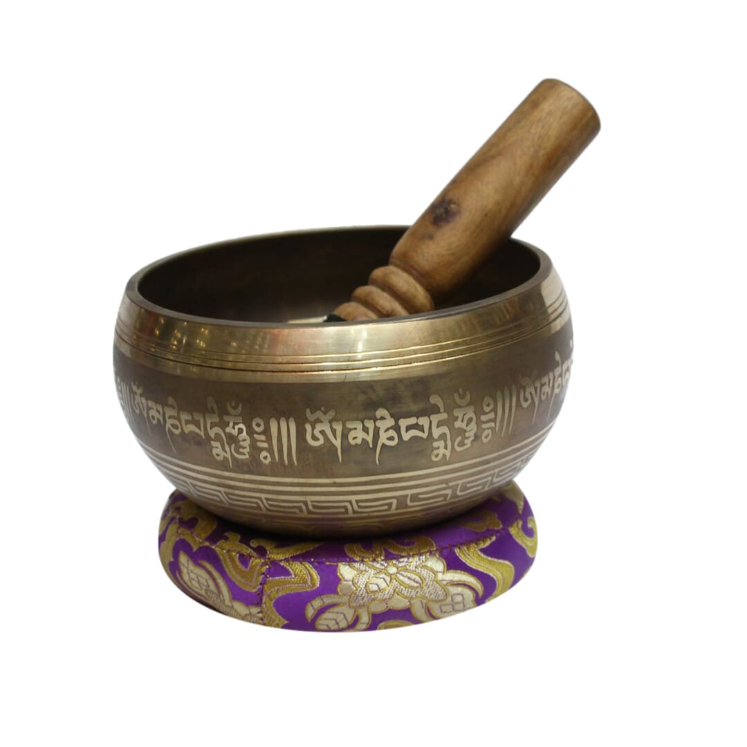 Seven Chakra Handicraft - Golden Lotus/Sankha Bronze Singing Bowl-3 Inch