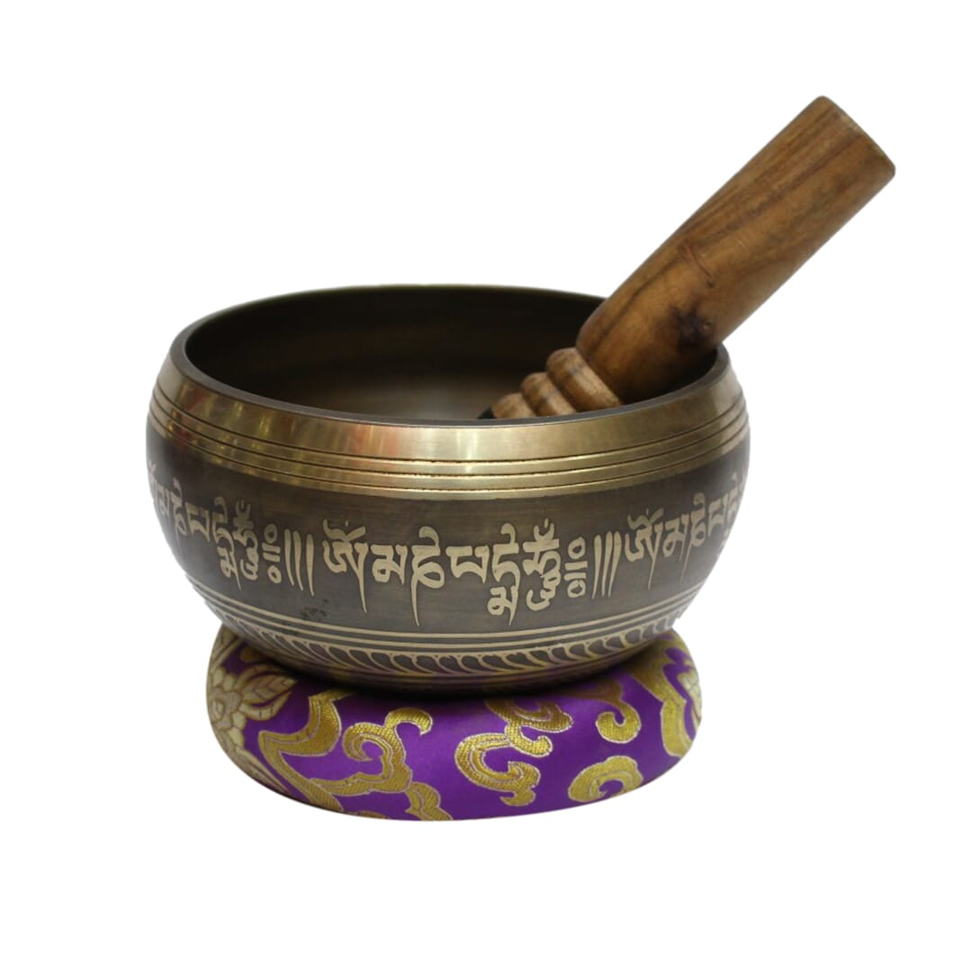 Seven Chakra Handicraft - Golden Mantra Bronze Singing Bowl-3 Inch