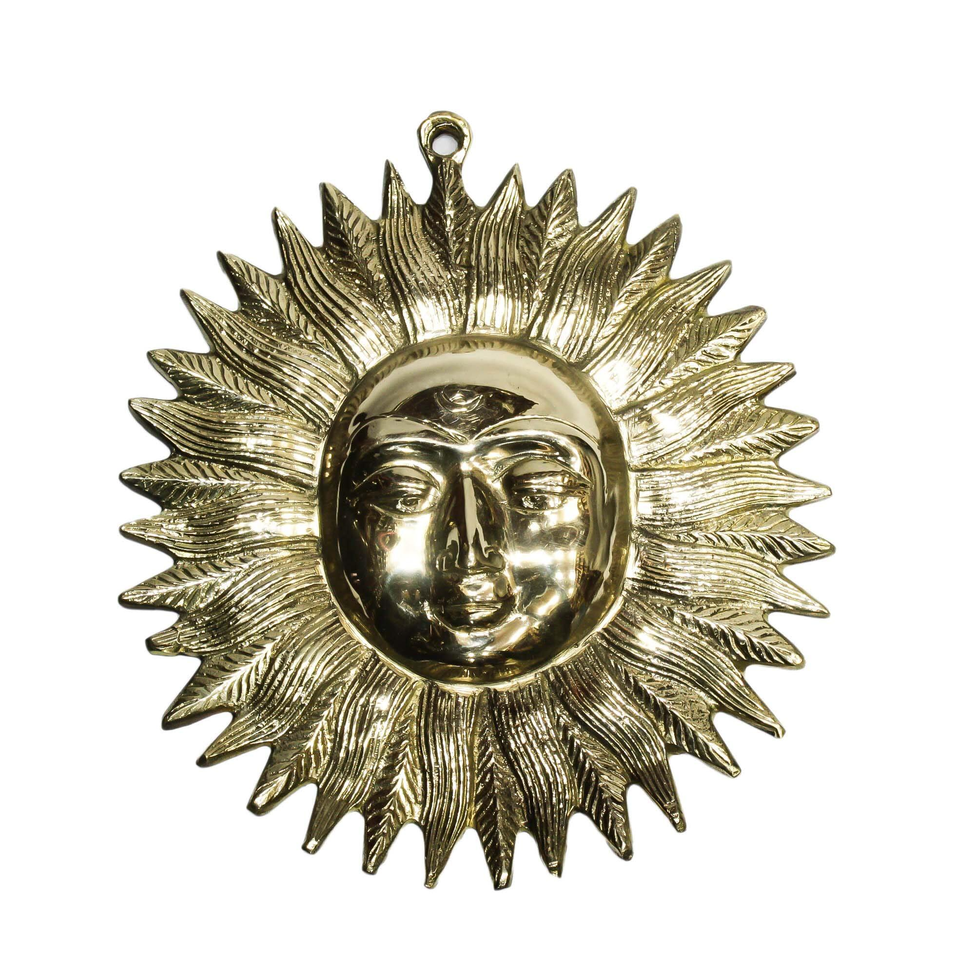 Seven Chakra Handicraft - Golden Sun Face Wall Décor