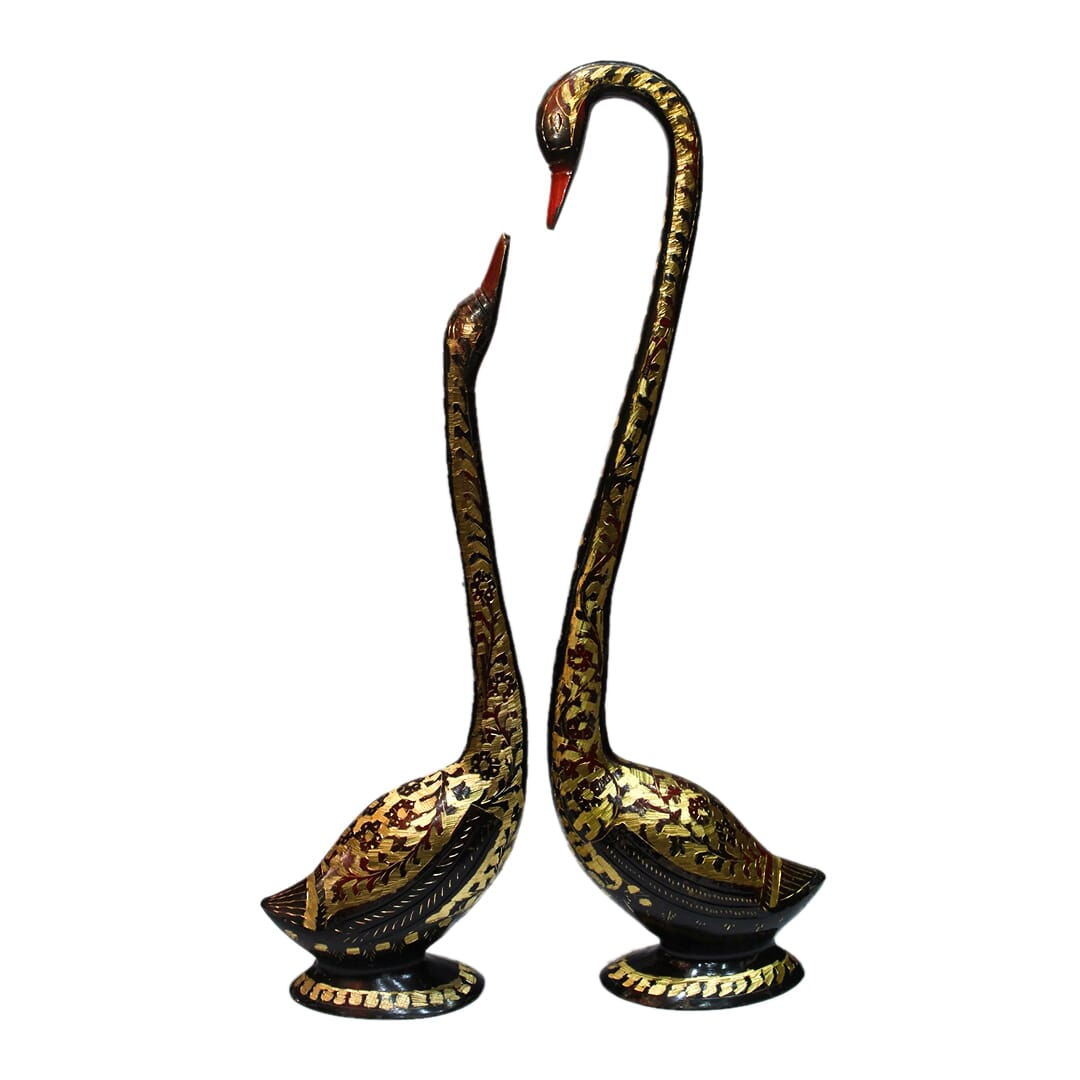 Seven Chakra Handicraft - Golden Couple Swan - Small