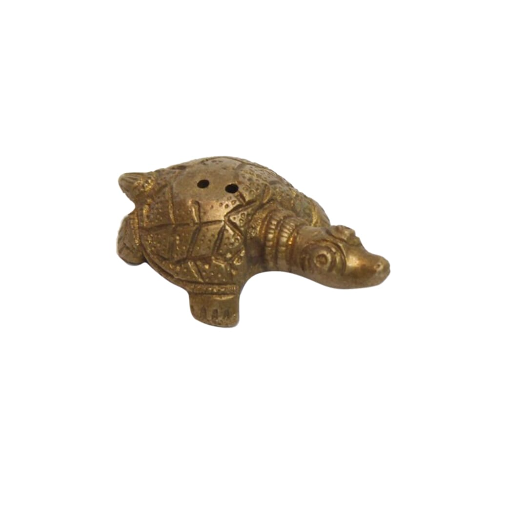 Seven Chakra Handicraft - Setof 5 Golden Turtle Design Insence Holder