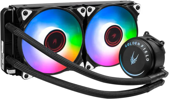GOLDEN FIELD SF240 - RGB Liquid CPU Cooler All-in-One Radiator Water Cooling Cooler System with 120mm Fans for Intel AMD Socket CPU Cooling